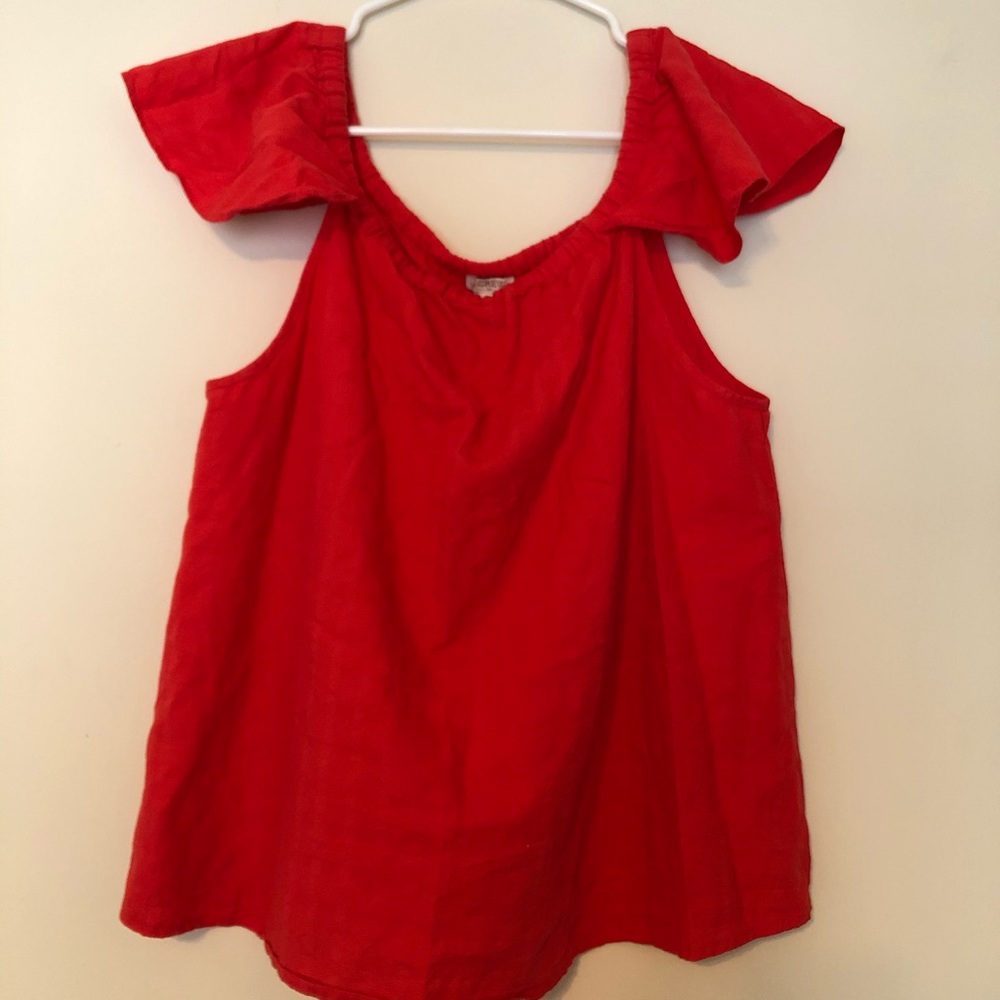 J crew red cap sleeve top